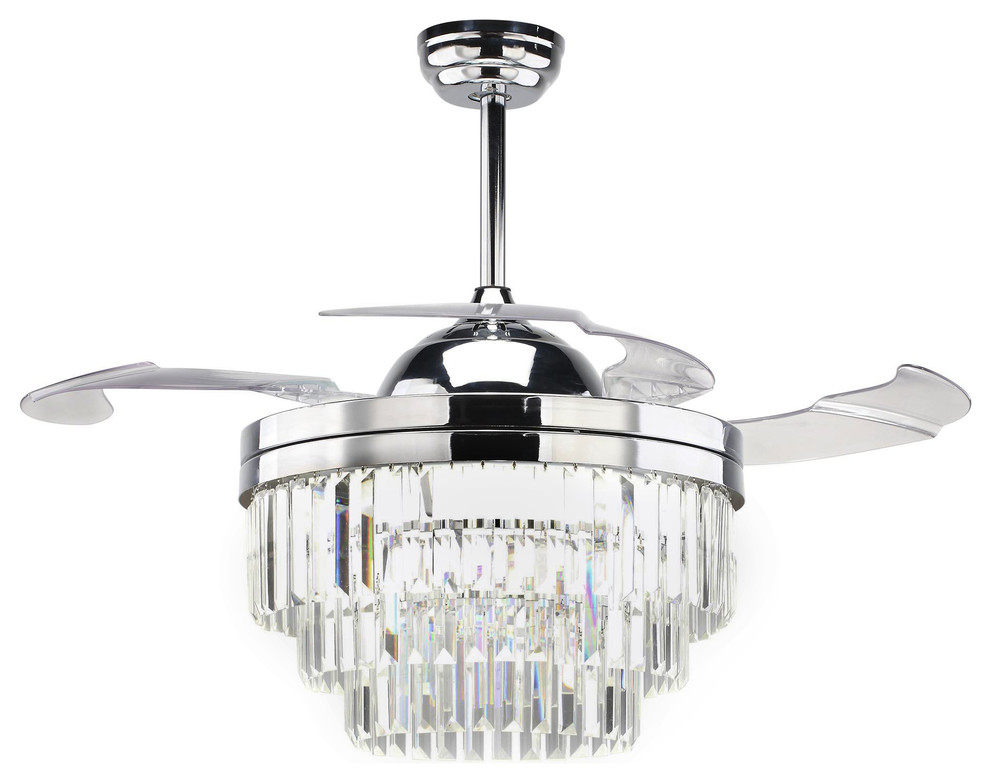 Lille Transitional Chandelier Ceiling Fan with LED light