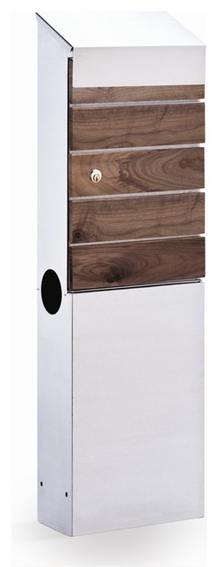 Buzon Timber and Stainless Steel Hugo Pillar Letterbox