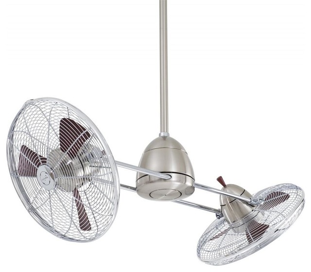 Minka Aire Gyro Brushed Nickel Dual 42" Ceiling Fan with Wall Control