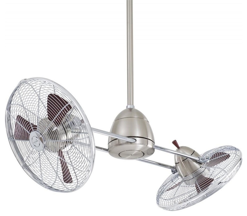 Minka Aire Gyro Brushed Nickel Dual 42" Ceiling Fan with Wall Control