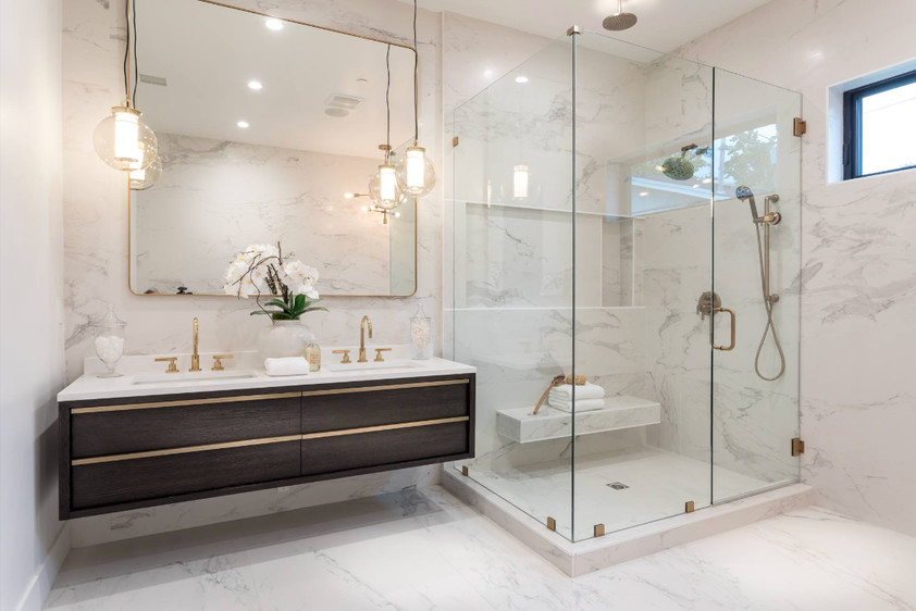 Modern Chic Custom Home Build Traditional Bathroom Los Angeles