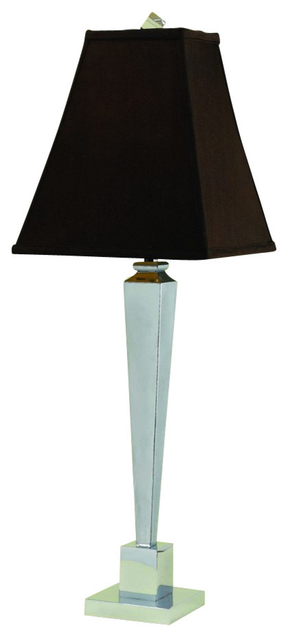 Margo Buffet Lamp Brushed Chrome with Brown Shade