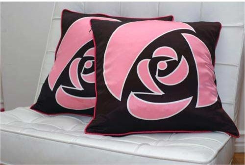 Rose Brown and Pink Pillows Set of Two
