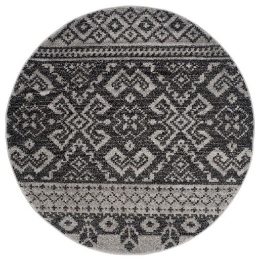 Safavieh ADR107-4R Adirondack Area Rug, Silver/Black