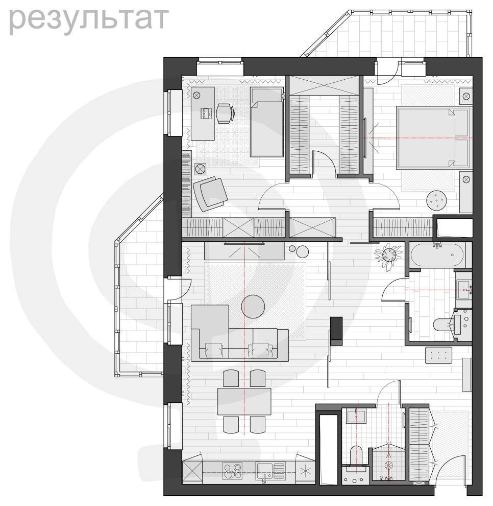 КВАРТИРА 111м² (площадь без балконов 99.7 м²) на Малой Черкизовской