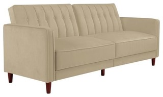 Dhp Pin Velvet Convertible Sleeper Sofa In Tan Midcentury Dhp Pin Velvet Convertible Sleeper Sofa