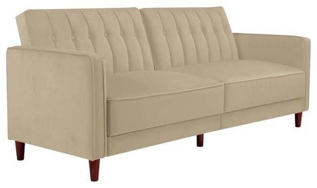 Dhp Pin Velvet Convertible Sleeper Sofa In Tan Midcentury Dhp Pin Velvet Convertible Sleeper Sofa