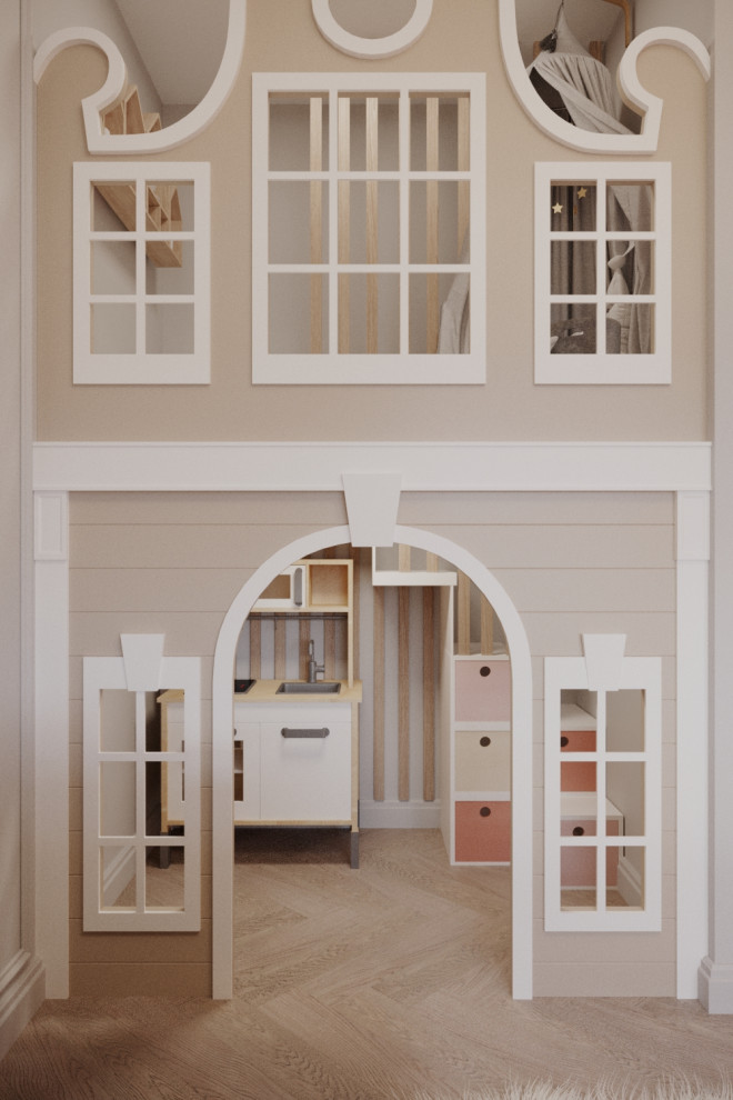 Дизайн проект квартиры в стиле легкая классика ЖК Сердце столицы