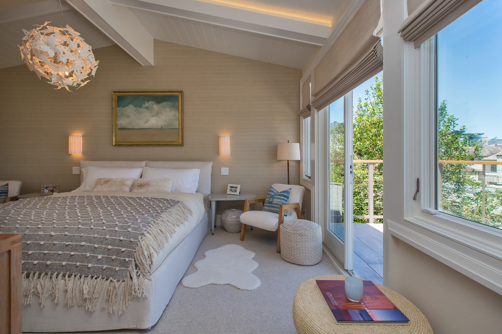 Inspiration for a beach style bedroom in Sacramento.