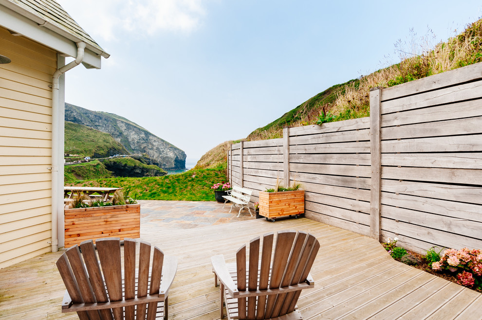 Photo of a nautical patio in Cornwall with fencing.