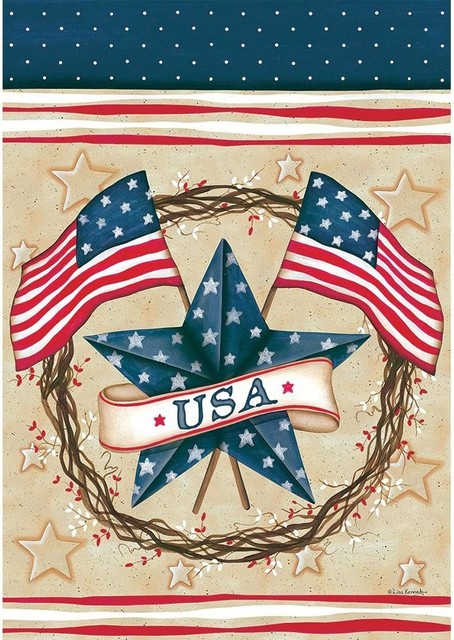 Patriotic Barn Star Proud Usa Garden Flag 18 X 12 Inches