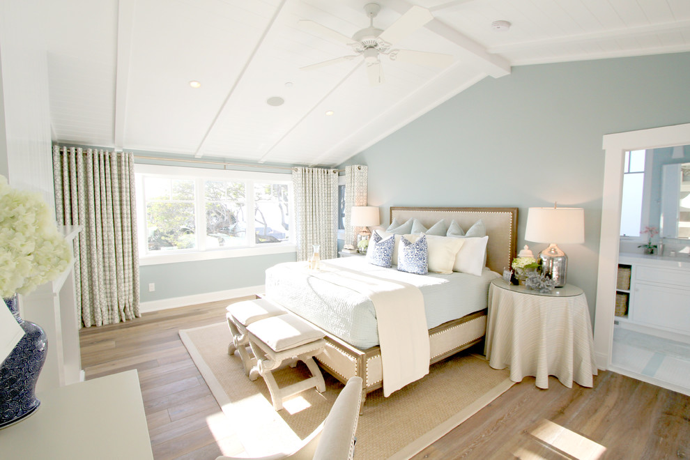 This is an example of a beach style bedroom in Orange County.