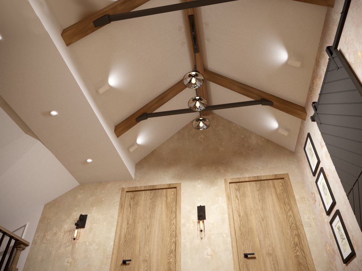 Интерьер мансардного этажа в стиле лофт