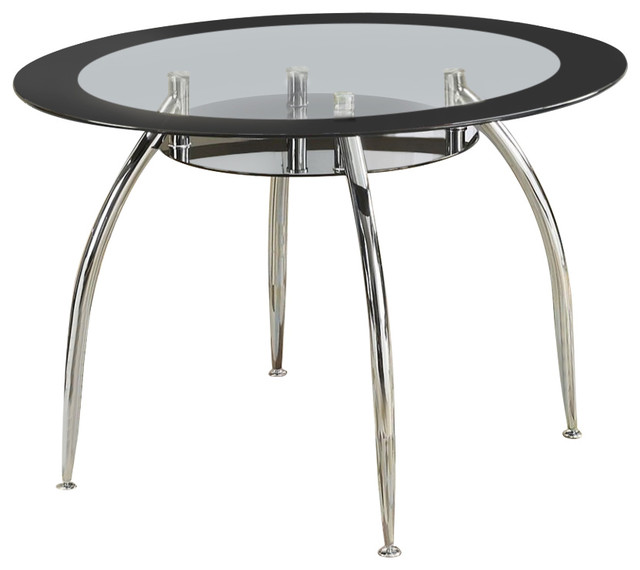 Metal And Glass Round Dining Table With, Houzz Round Glass Dining Table
