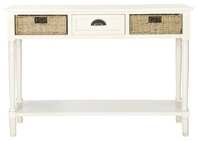 Safavieh Winifred Wicker Console Table With Storage, White
