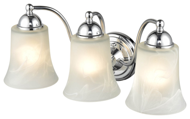 3 Light 18" Chrome Bathroom Vanity Light - Traditional - Bathroom ...