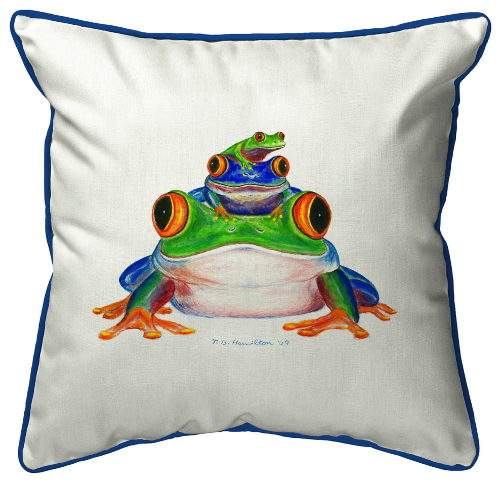 Stacked Frogs Large Indoor/Outdoor Pillow 18x18
