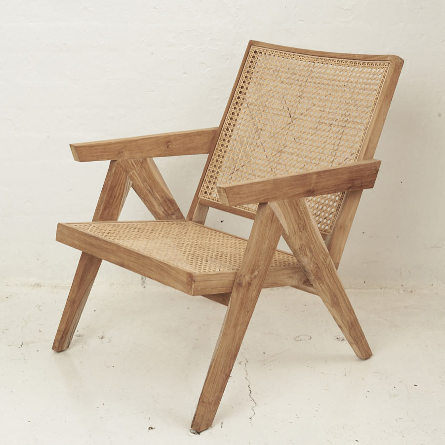 Home by Designed- occasional chair teak rattan mid century modern