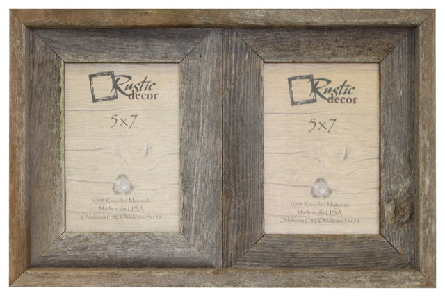Heston Reclaimed Rustic Barn Wood Collage Frame, 5"x7"