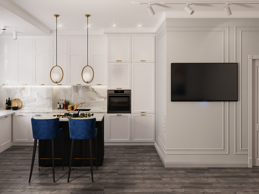 Визуализация кухни-гостиной.