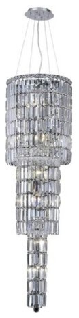 Elegant Lighting 2030G54C Maxim 12-Light, Three-Tier Crystal Chandelier, Finishe
