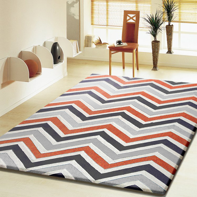 Solid Formal Living Room Area Rug Hand Tufted Gray And Terra 8 X11