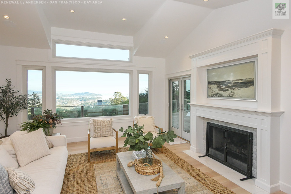Stunning Living Room with New White Windows Renewal by Andersen San