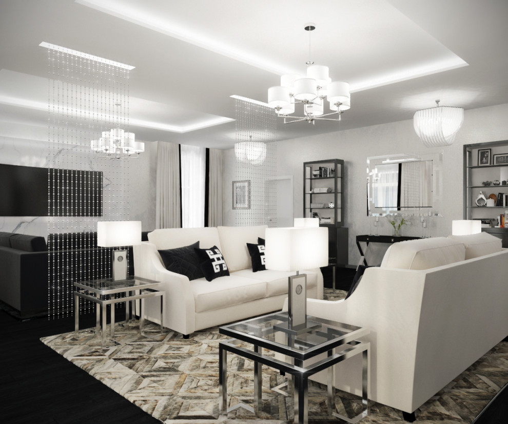 Гостиная и столовая в частном доме