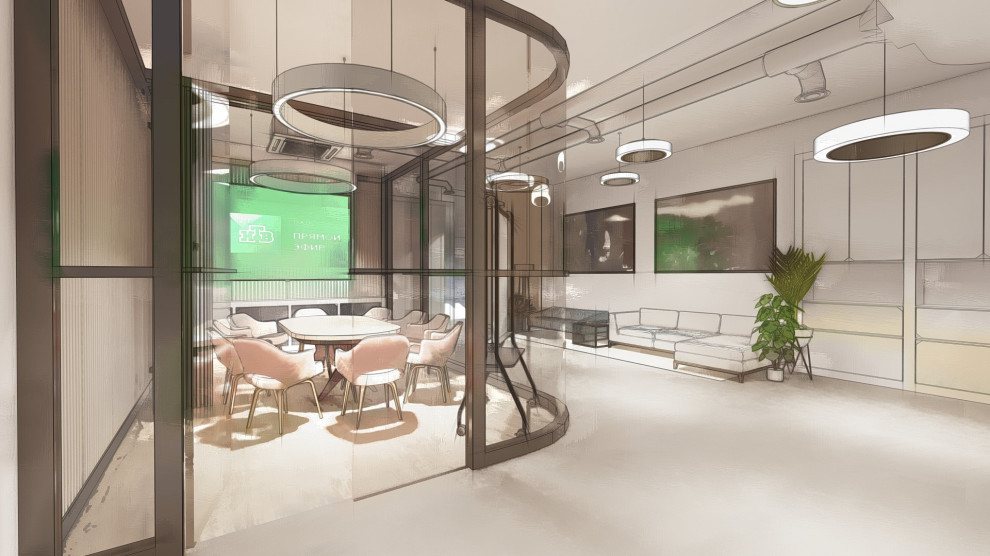 Концепция интерьеров офиса телекомпании НТВ