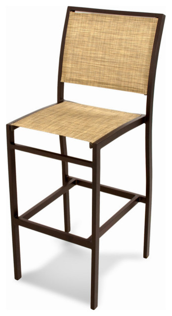 Bayline Bar Side Chair, Textured Bronze, Burlap Sling