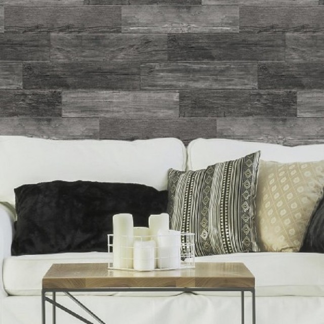 Distressed Charcoal Shiplap Wood Planks Peel and Stick ...