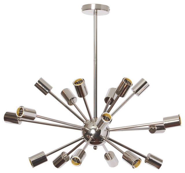 Satellite 18-Light Chandelier, Matte Black - Midcentury ...
