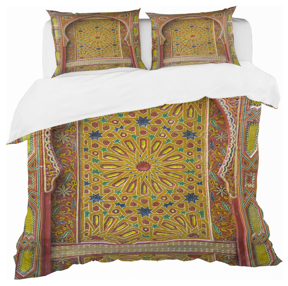 Moroccan Entrance Door In Fez Vintage Duvet Cover Set King