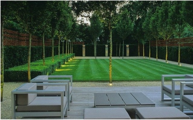 Imagen de jardín contemporáneo grande