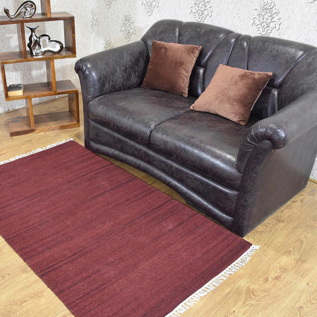 Rugsotic Carpets Hand Woven Flat Weave Kilim Wool Solid Area Rug Contemporary Area Rugs by