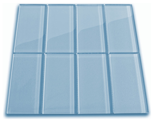 Sky Blue Glass Subway Tile