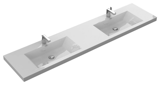 Alma Integrated White SinkS, 84"