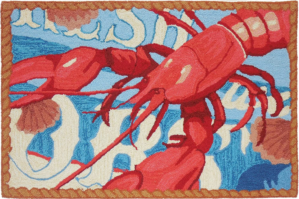 JellyBean Accent Rug Fresh Catch Lobster Beach Style Area Rugs by