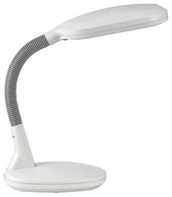 White Desk Lamps: Naturalight 16 in. White Flexible Table Lamp UN1062