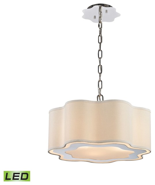 Villoy 3 Light Led Drum Pendant Polished Stainless Steel And Nickel Villoy 3 Light Led Drum Pendant Polished Stainless Steel And Nickel Contemporary Lighting By Dazzling Spaces