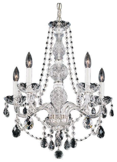 Arlington 5 Light Chandelier In Silver With Clear Heritage Crystal