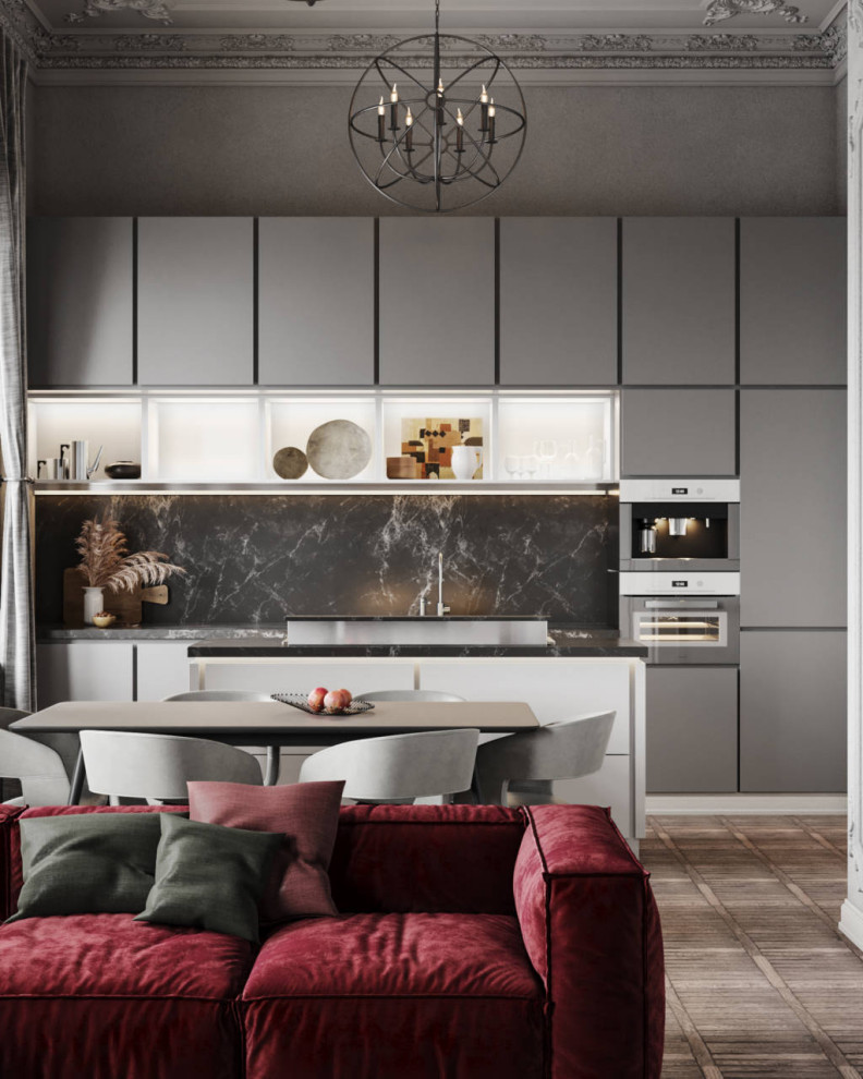 One bedroom apartment 65 m² in eclectic style