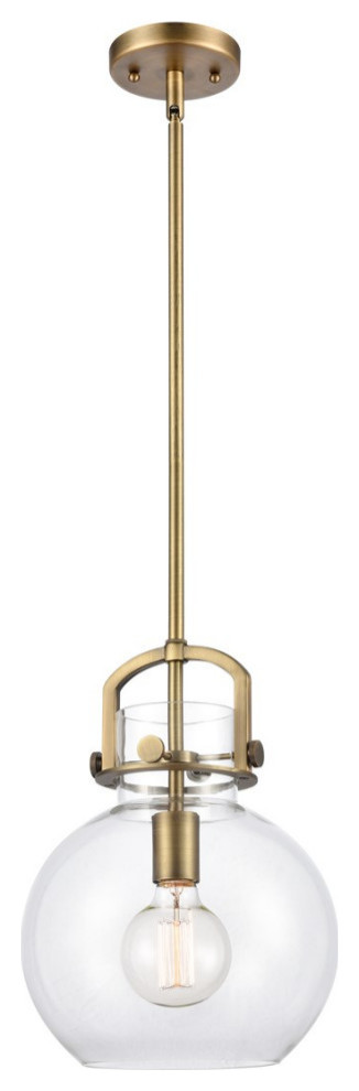 Innovations Newton 1 Light Mini Pendant 410-1S-BB-10CL - Brushed Brass