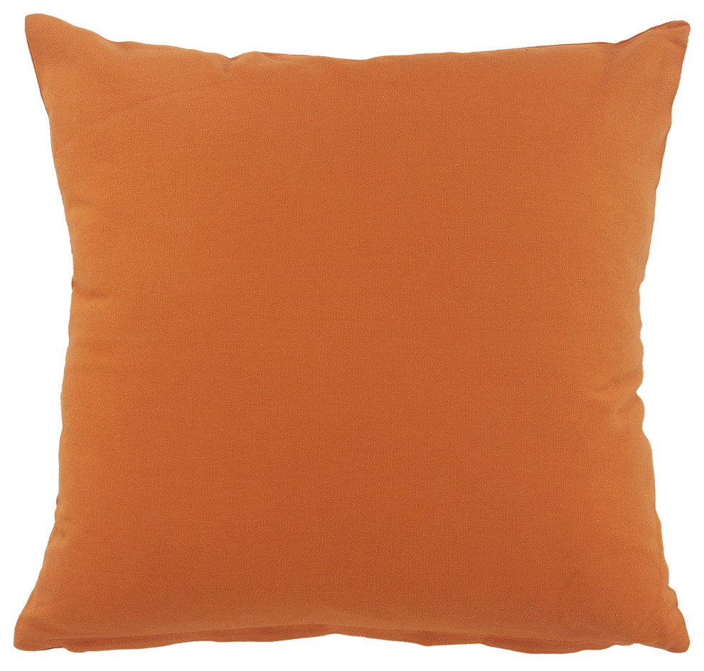 Minimal Embroidered Amber Throw Pillow, 20" X 20" Contemporary