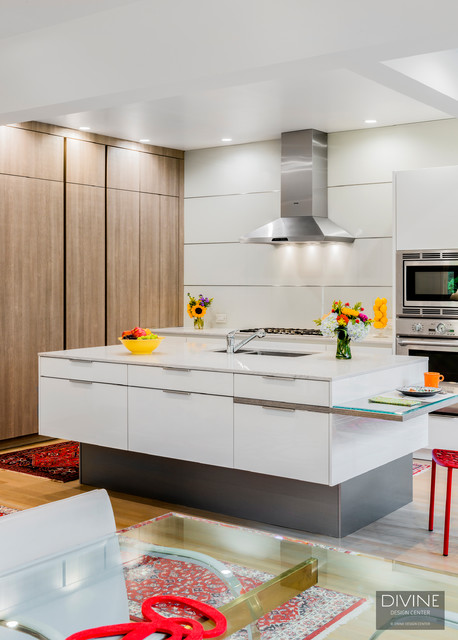 Modern modes in an eclectic Brookline, MA abode minimalistisch-kueche