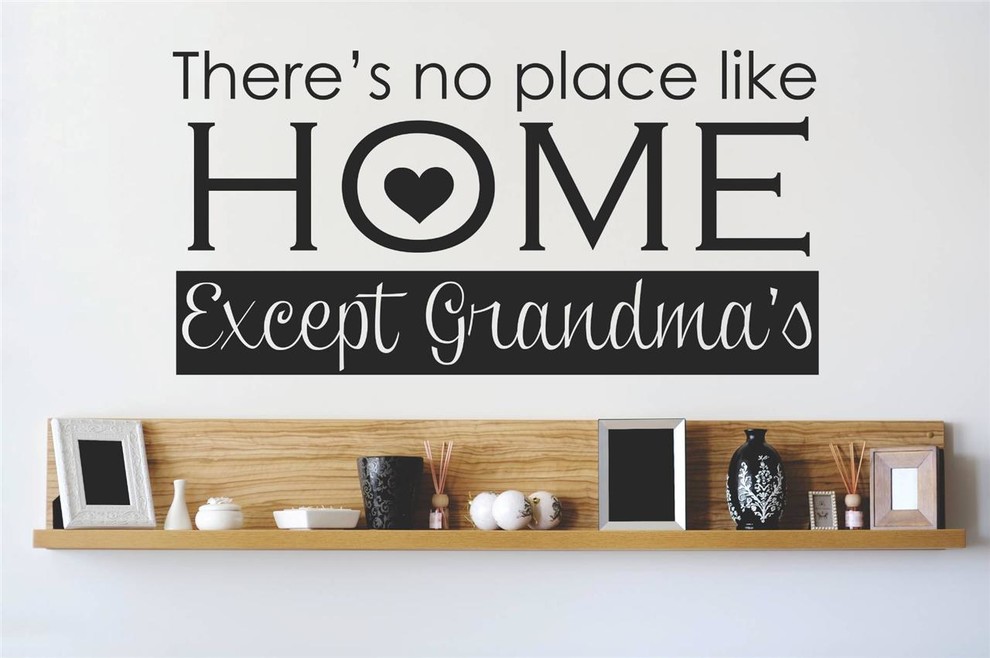 Decal Vinyl Wall No Place Like Home Except Grandmas Quote, 12x30