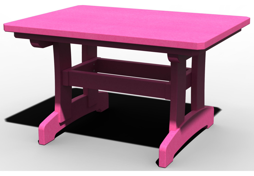 Poly Lumber Rectangle Coffee Table, Pink