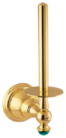 Atlantica Precious Luxury gold upright toilet roll holder Malachite stone .