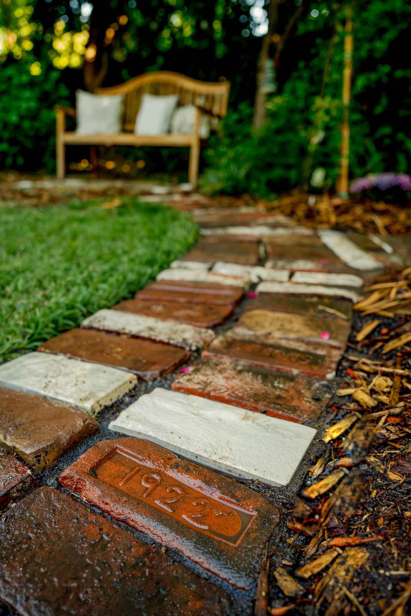 Garden Pathway with Historic Brick Details
