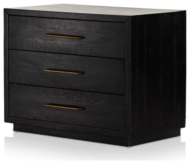 Suki Large Nightstand-Burnished Black - Transitional - Nightstands And ...